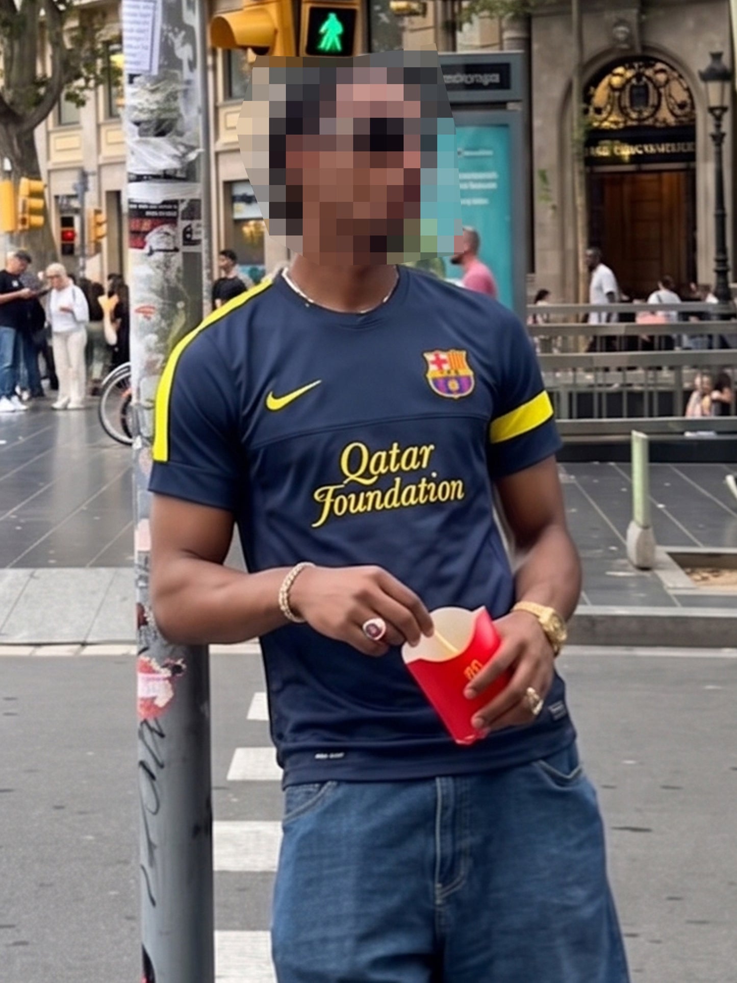 Nike FC Barcelona 2011/12 "Qatar Foundation" Jersey - Navy Blue Y2K Streatwear