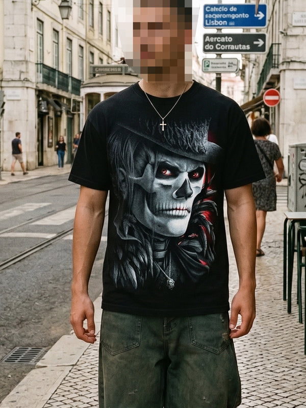 Spiral Direct "Gothic Requiem" Double-Sided Graphic Tee - Black & Red