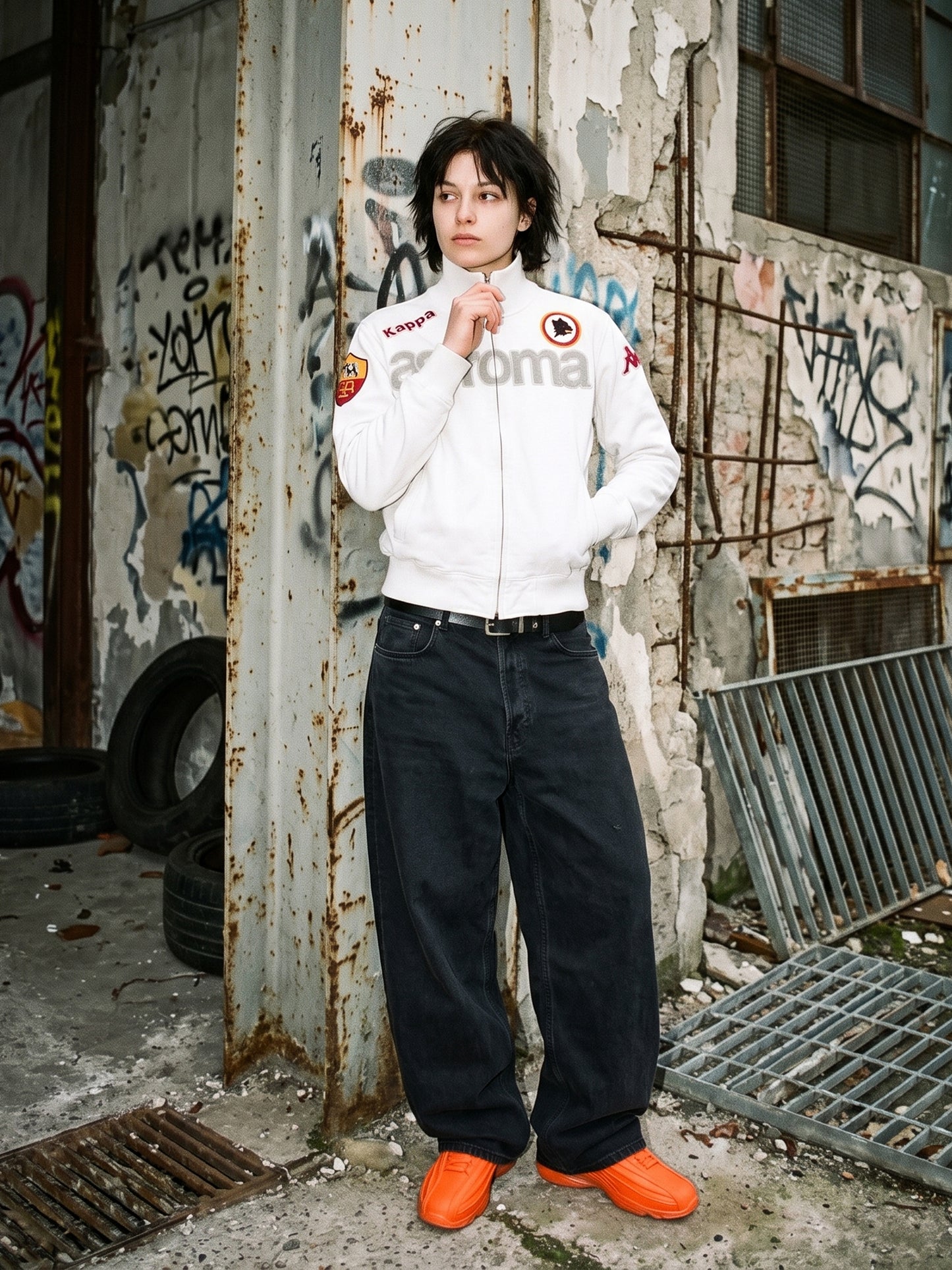 Kappa x AS Roma Archive Fleece Trackjacket - White
