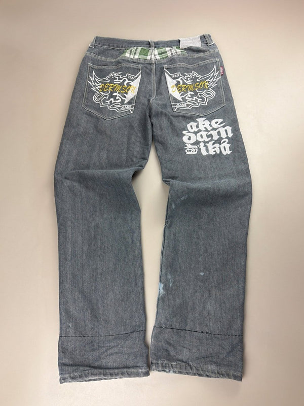 Dermson Allright Archive "Ake Sam Sika" Baggy Jeans - Washed Grey