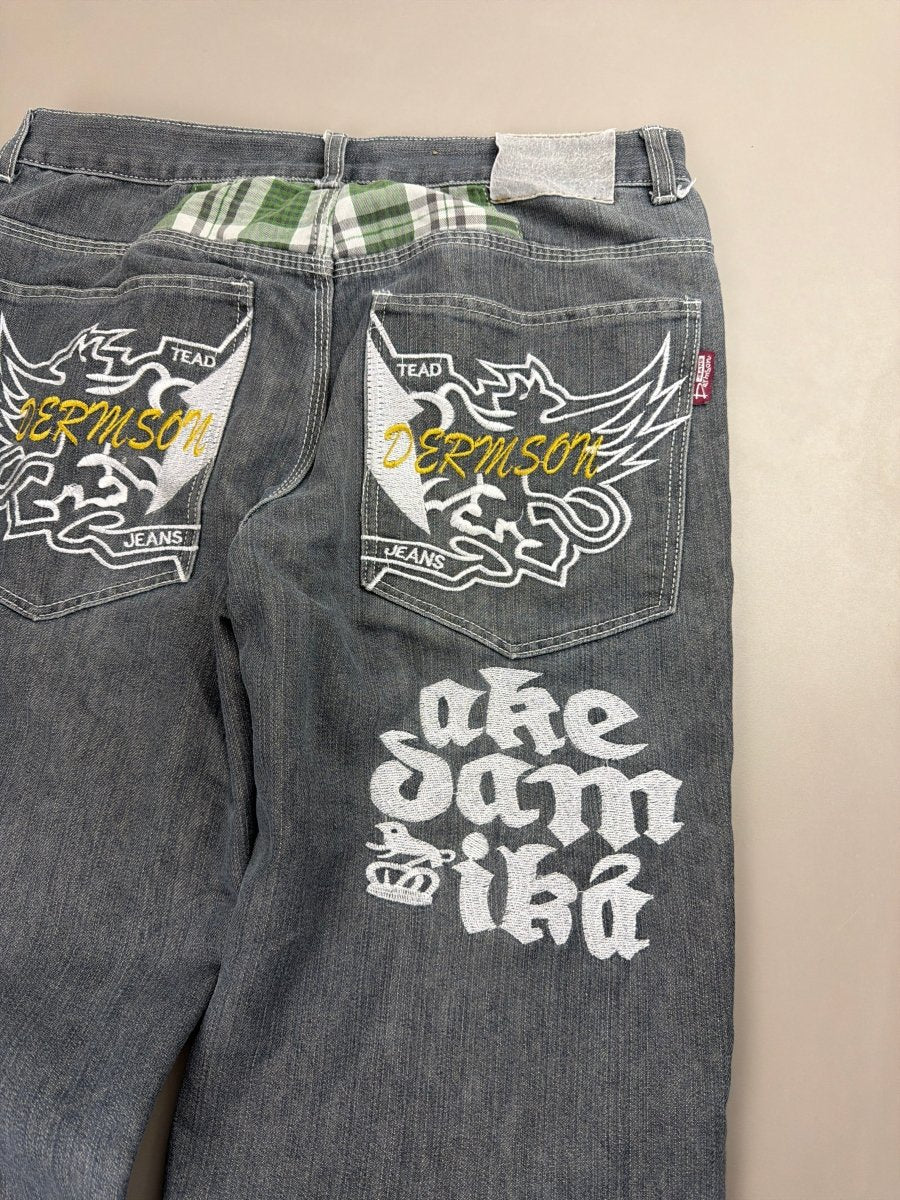 Dermson Allright Archive "Ake Sam Sika" Baggy Jeans - Washed Grey - Past Pieces