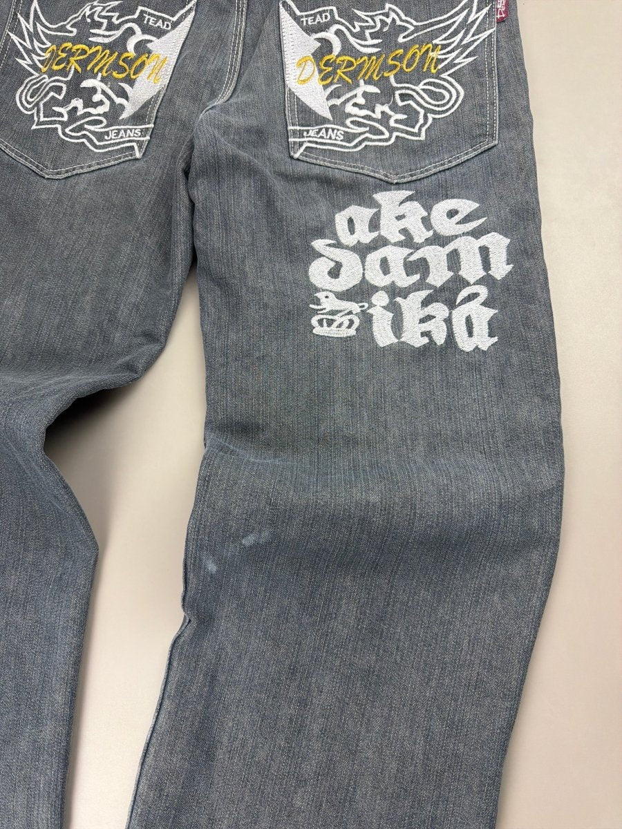 Dermson Allright Archive "Ake Sam Sika" Baggy Jeans - Washed Grey - Past Pieces