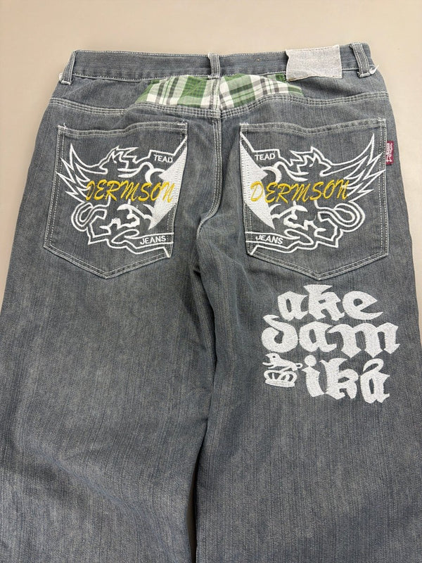 Dermson Allright Archive "Ake Sam Sika" Baggy Jeans - Washed Grey