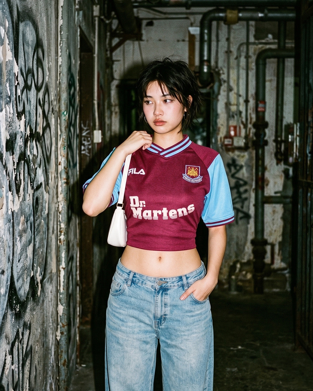 Fila x West Ham United 1999/2001 "Dr. Martens" Vintage Jersey - Maroon/Sky Blue Block
