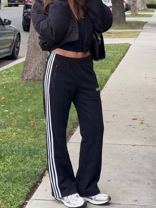 Adidas Archive "Retro Patch" Flared Trackpants - All Black