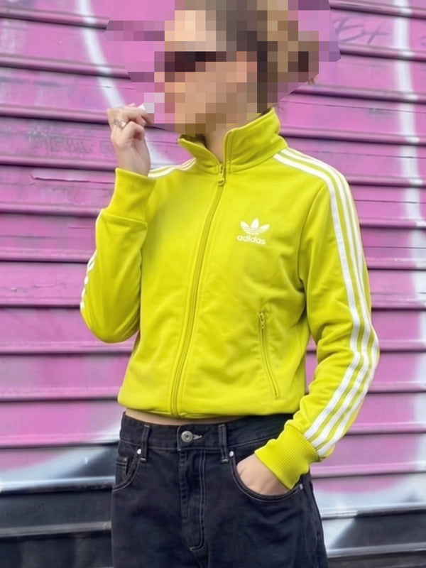 Adidas "Big Trefoil" Firebird Track Jacket - Cyber Yellow