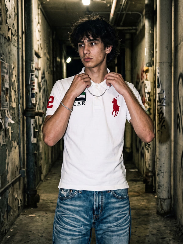 Polo by Ralph Lauren Archive "UAE" Big Pony Polo - Off-White/Red