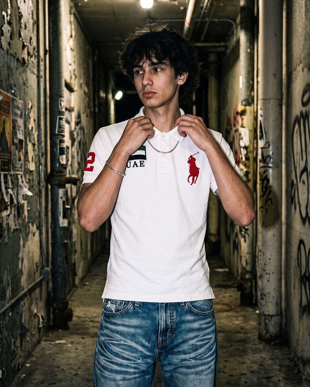 Polo by Ralph Lauren Archive "UAE" Big Pony Polo - Off-White/Red