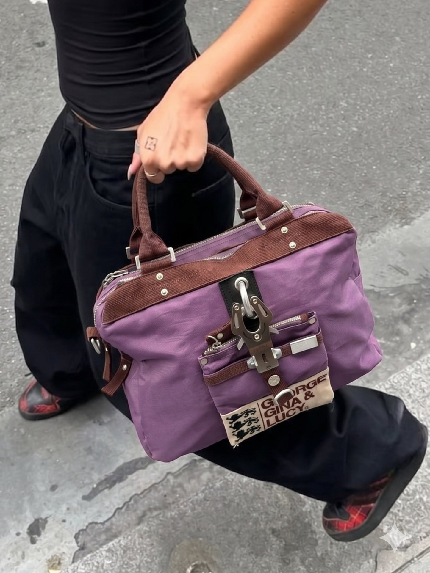 George Gina & Lucy Archive "Miss Perfect" Bag - Purple & Brown Cyber Y2K