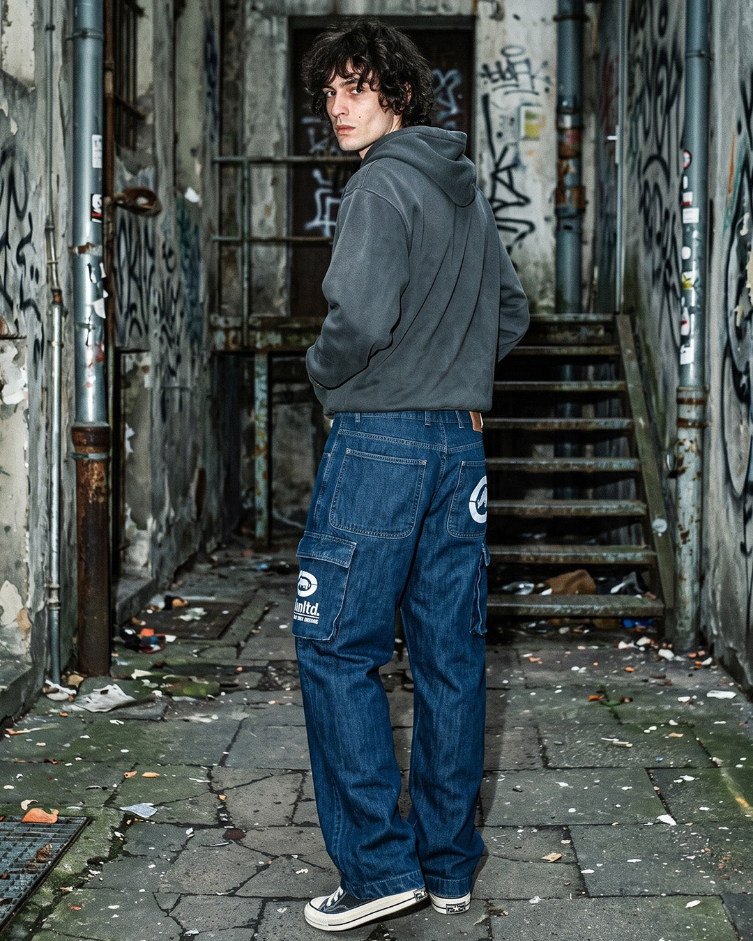 Ecko Unltd. Vintage "Rhino Cargo" Baggy Denim - Dark Blue Wash