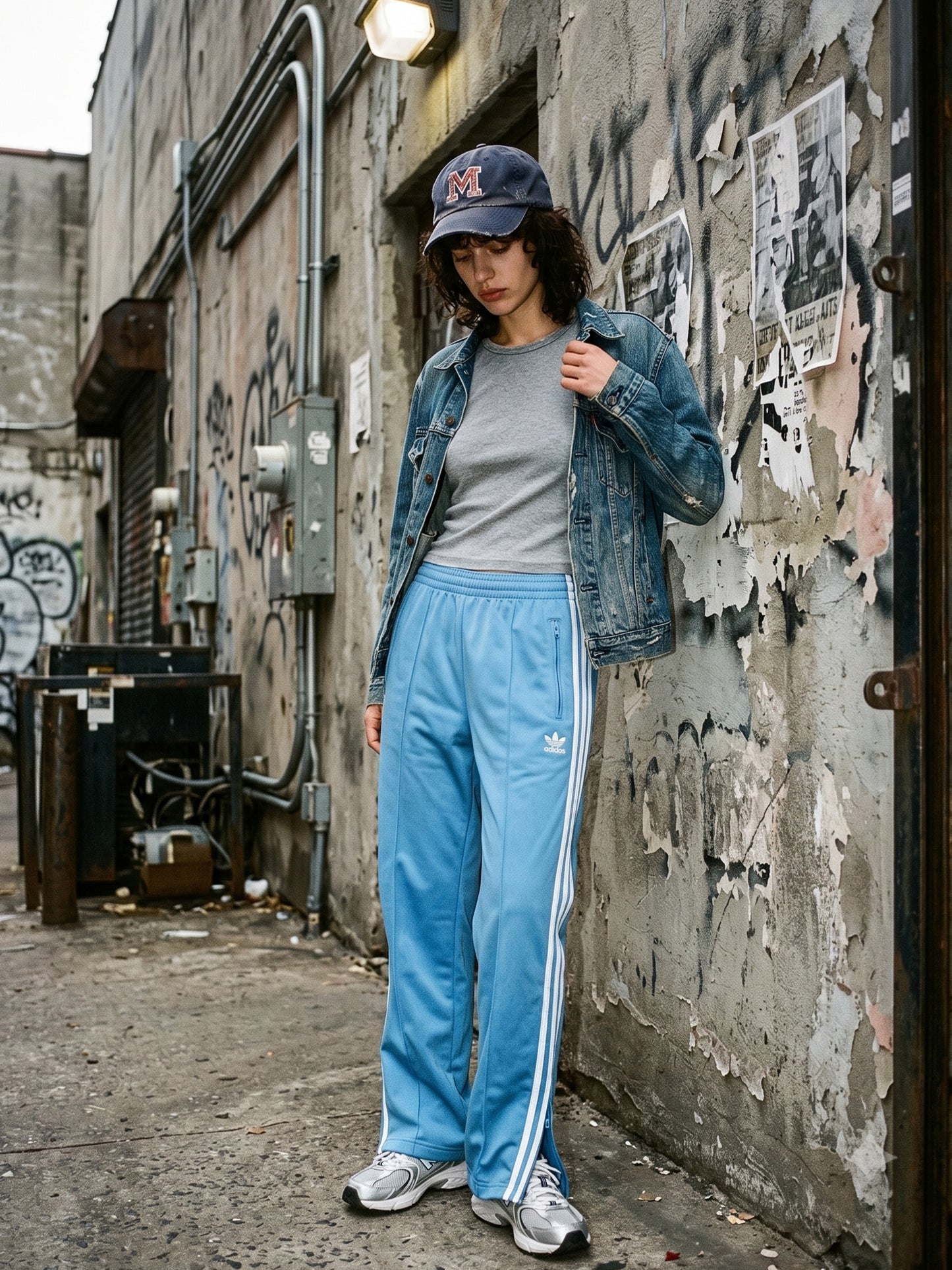 Adidas Three-Stripe Track Pants "Baby Blue" - Y2K Sportswear
