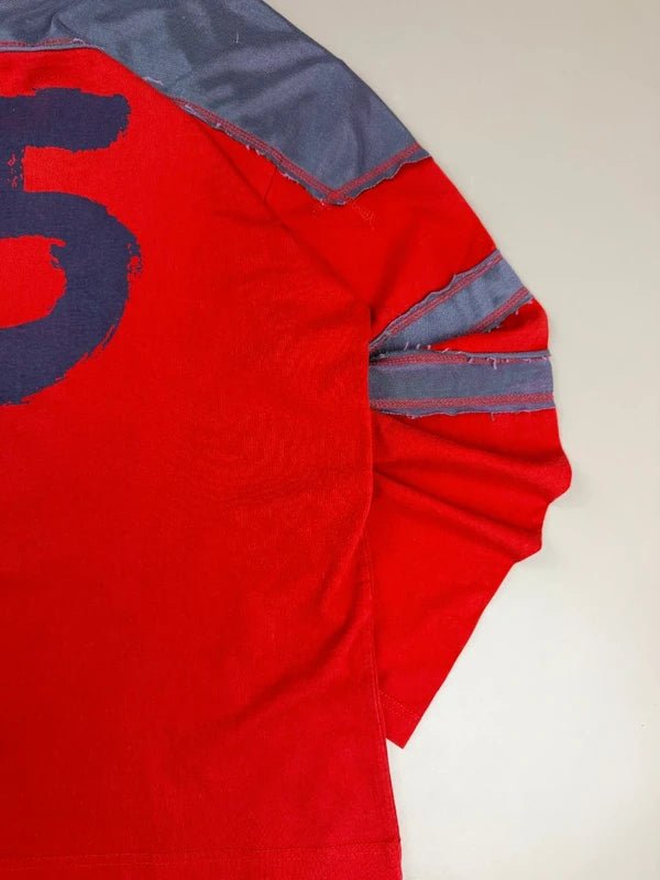 Diesel Archive "No. 15" Distressed Jersey Longsleeve - Red/Blue - Past Pieces
