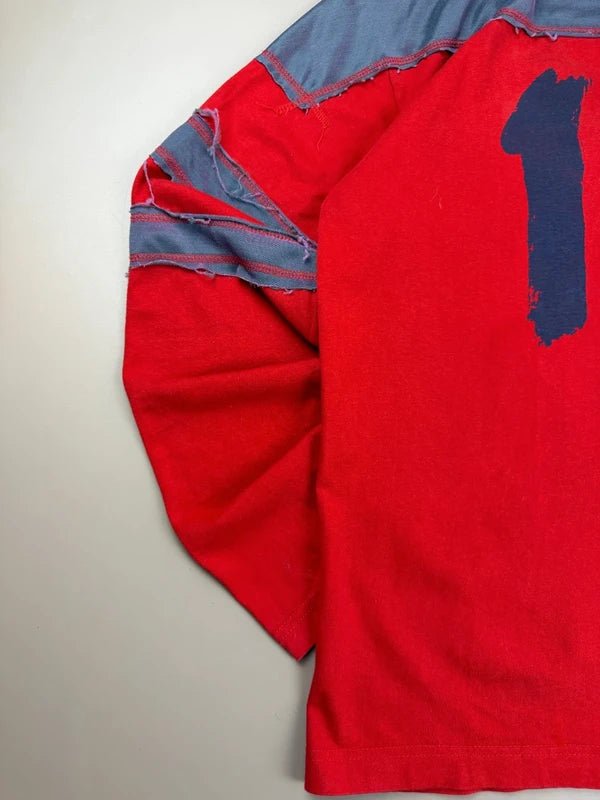 Diesel Archive "No. 15" Distressed Jersey Longsleeve - Red/Blue