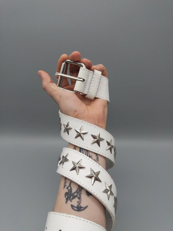 Diramode 1959 "Supernova" Studded Belt - White