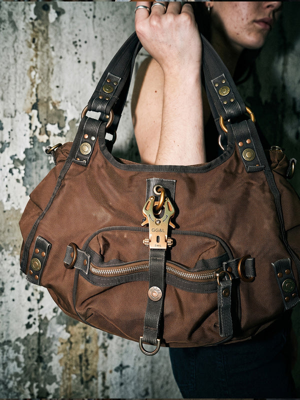 George Gina & Lucy "HEARTQUAKE!" Shoulder Bag - Brown / Pink