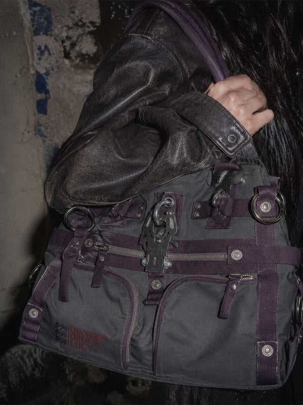 George Gina & Lucy Archive "Doyourthing" Shoulder Bag - Purple / Brown / Cyber Y2K