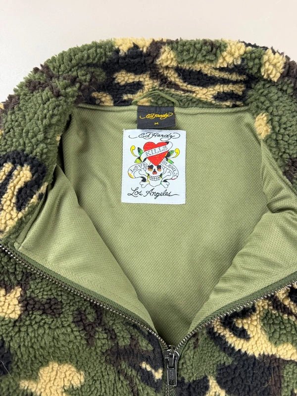 Ed Hardy Archive "Dragon & Roses" Sherpa Fleece - Camouflage