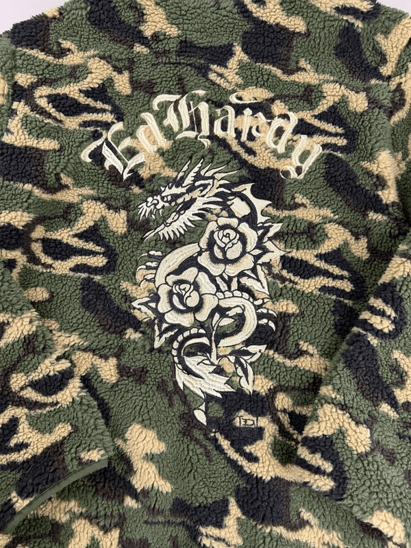 Ed Hardy Archive "Dragon & Roses" Sherpa Fleece - Camouflage - Past Pieces