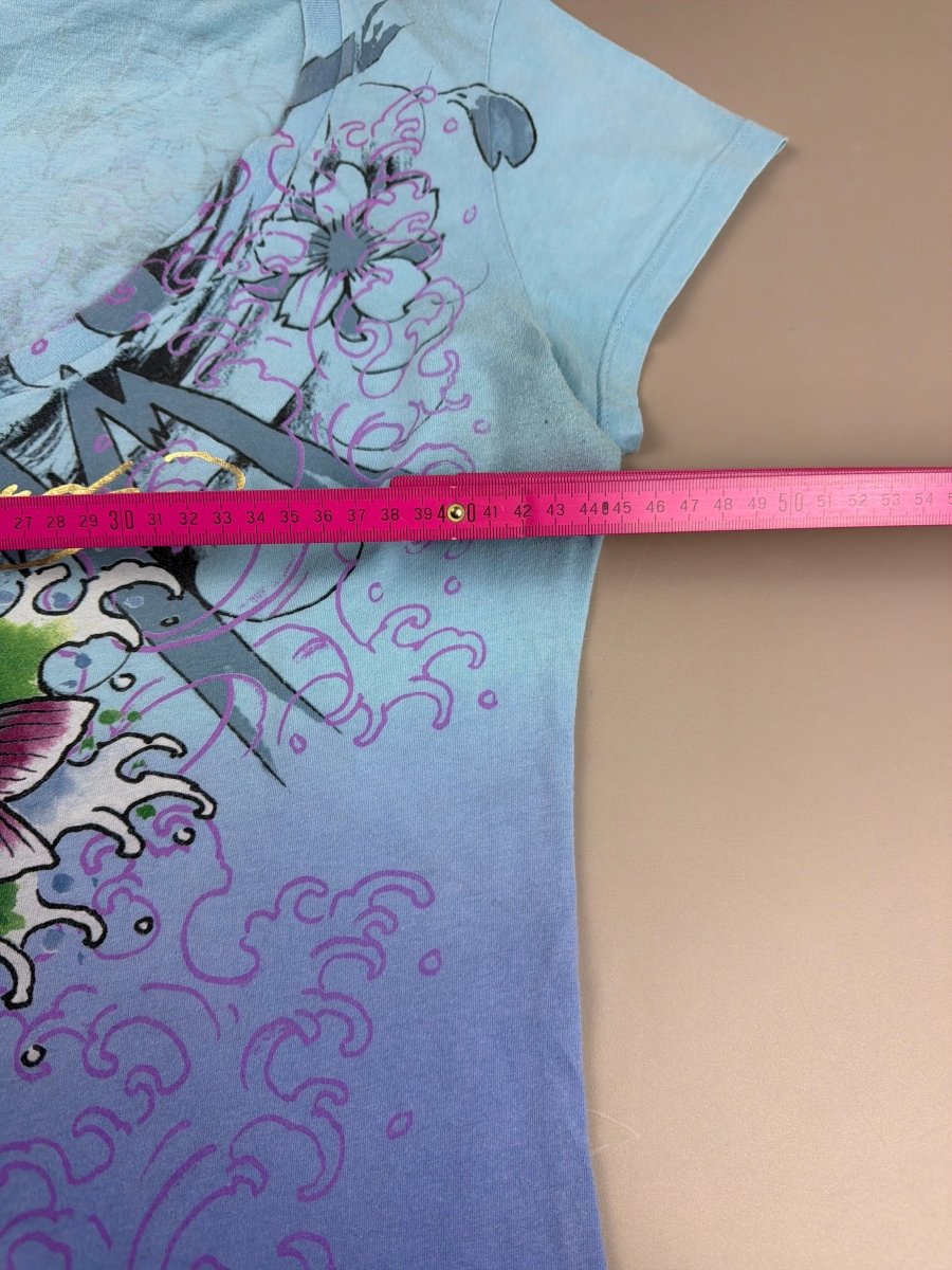 Ed Hardy Archive "Koi Fish" Tattoo Tee - Blue Purple Ombré - Past Pieces