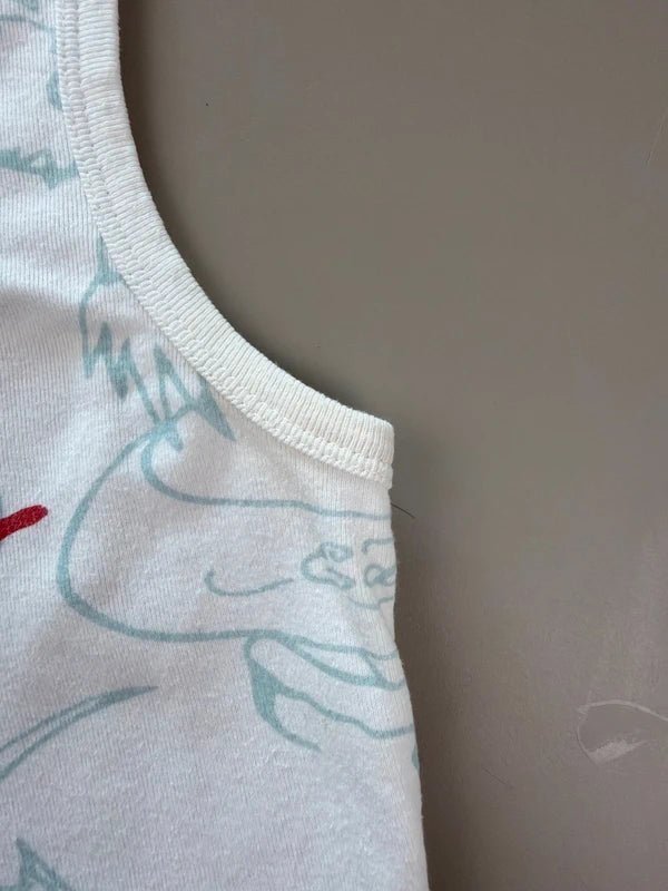Ed Hardy Archive "Love Dies Hard" Cropped Tank Top - White / Multicolor - Past Pieces