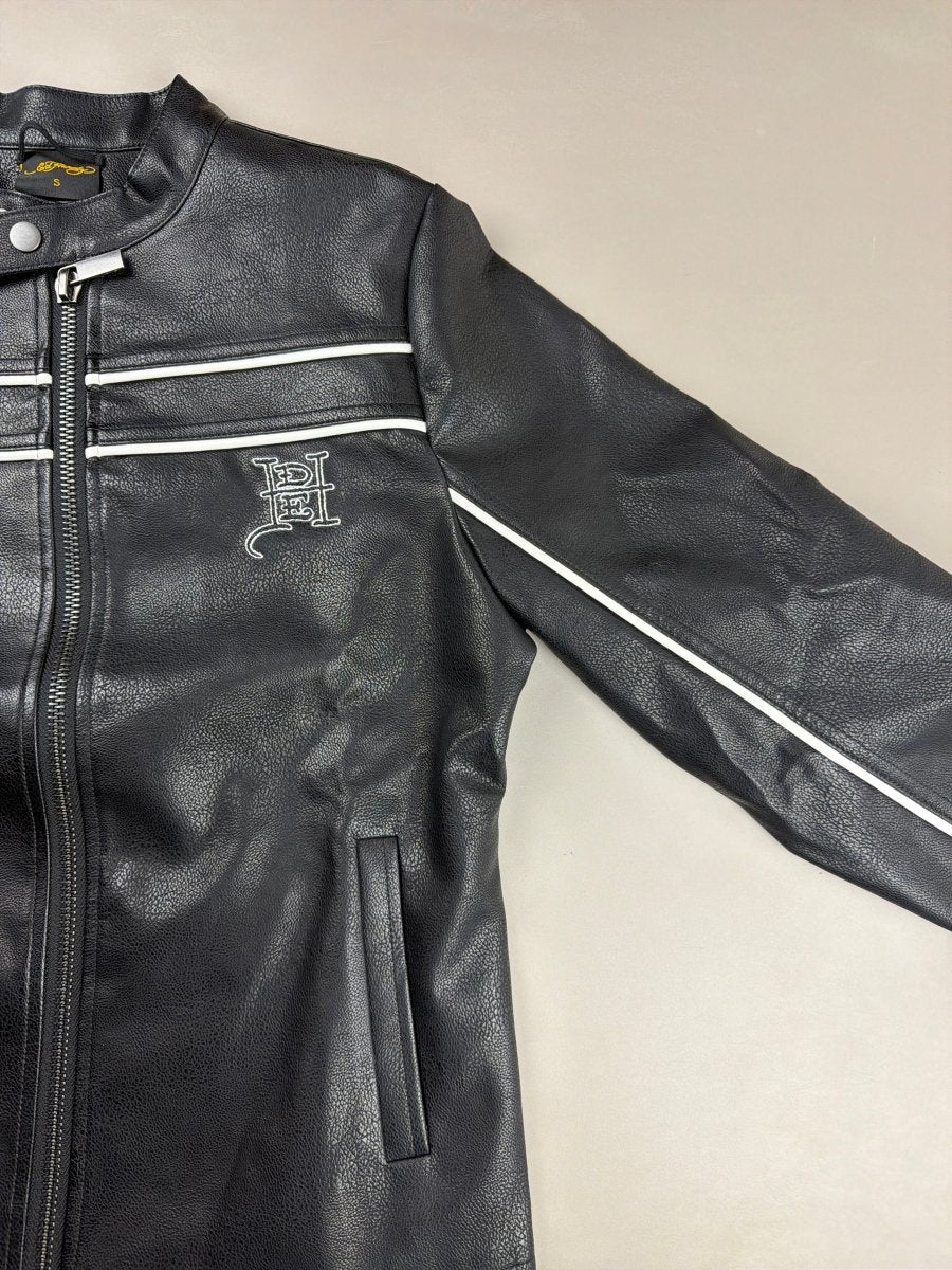 Ed Hardy Archive "Panther Lightning" Moto Jacket - Black - Past Pieces