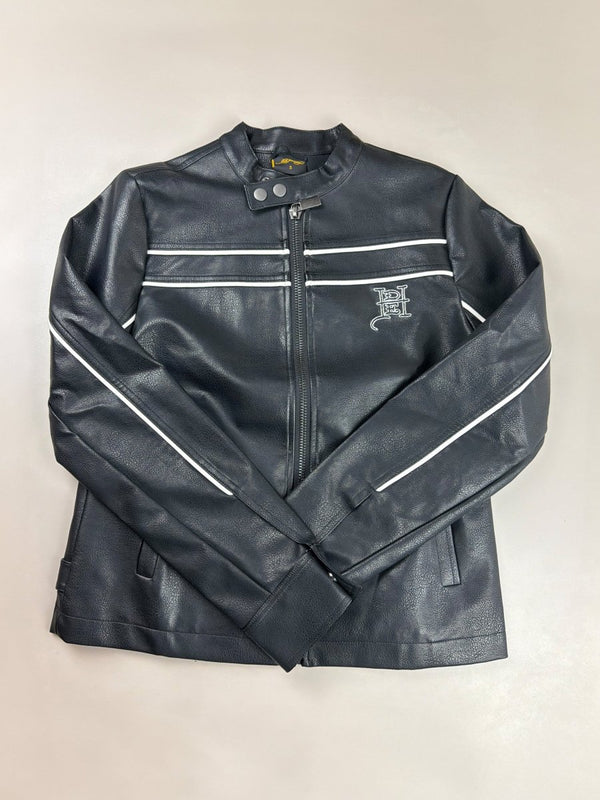 Ed Hardy Archive "Panther Lightning" Moto Jacket - Black