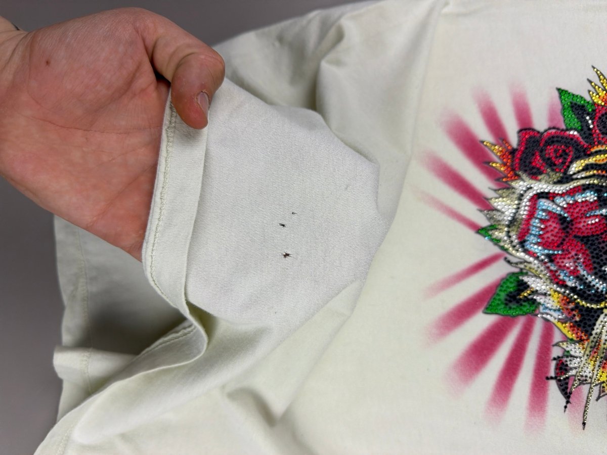 Ed Hardy Archive "Tiger Rose" Strass Tee - Cream - Past Pieces