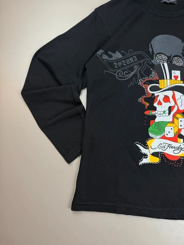 Ed Hardy by Christian Audigier Archive "Gambler Skull" Longsleeve - All Black