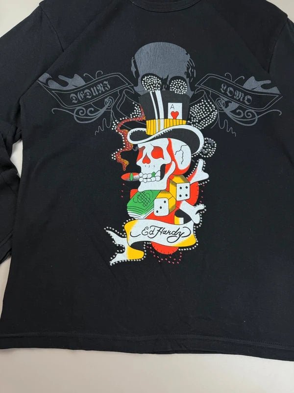 Ed Hardy by Christian Audigier Archive "Gambler Skull" Longsleeve - All Black