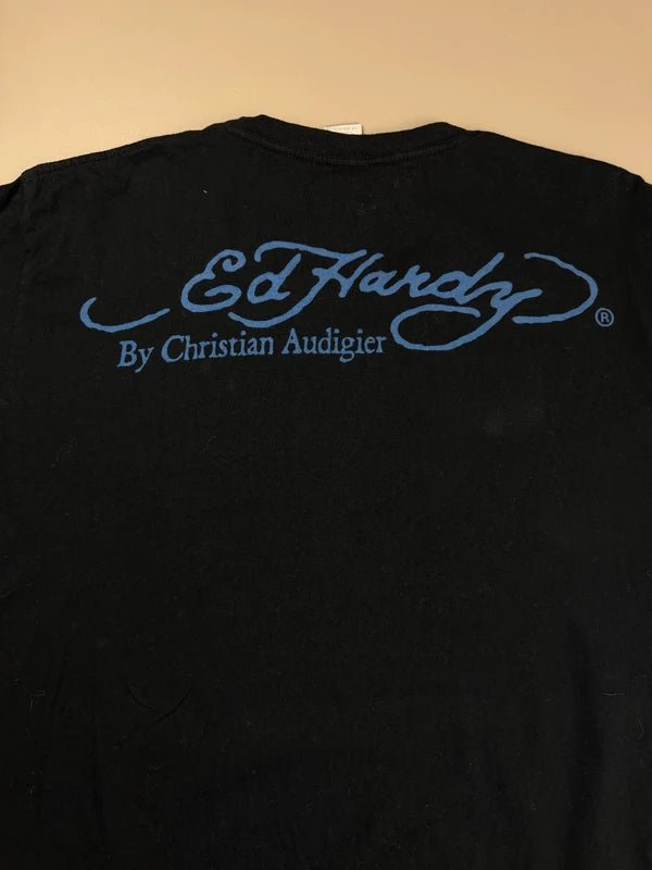Ed Hardy by Christian Audigier Archive "Life is Gamble" Rhinestone Tee - Black - Past Pieces