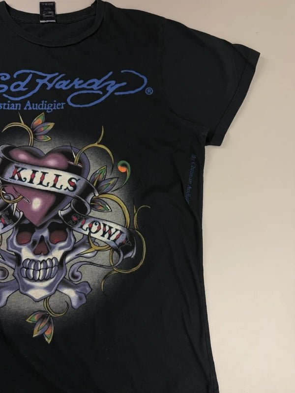 Ed Hardy By Christian Audigier Archive "Love Kills Slowly" Tattoo Tee - All Black