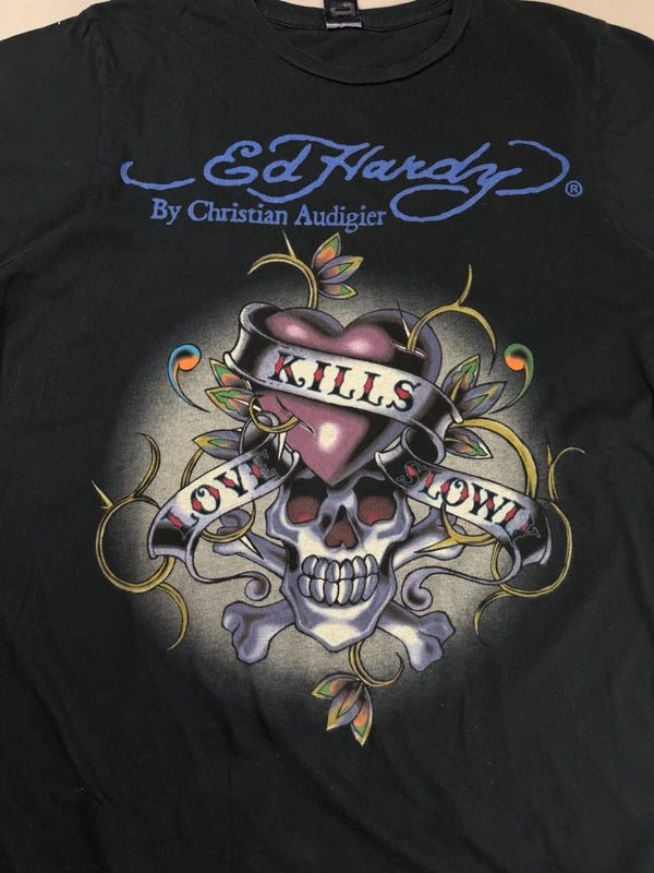 Ed Hardy By Christian Audigier Archive "Love Kills Slowly" Tattoo Tee - All Black