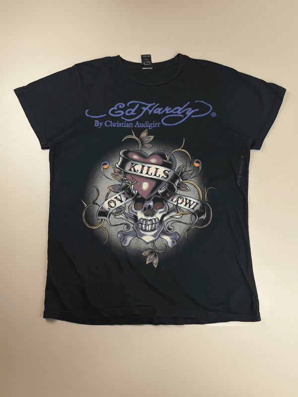 Ed Hardy By Christian Audigier Archive "Love Kills Slowly" Tattoo Tee - All Black