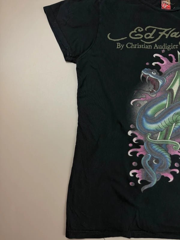 Ed Hardy by Christian Audigier Archive "Serpent Blade" Tee - Black
