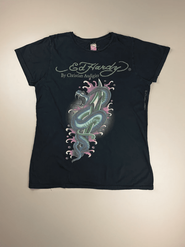 Ed Hardy by Christian Audigier Archive "Serpent Blade" Tee - Black