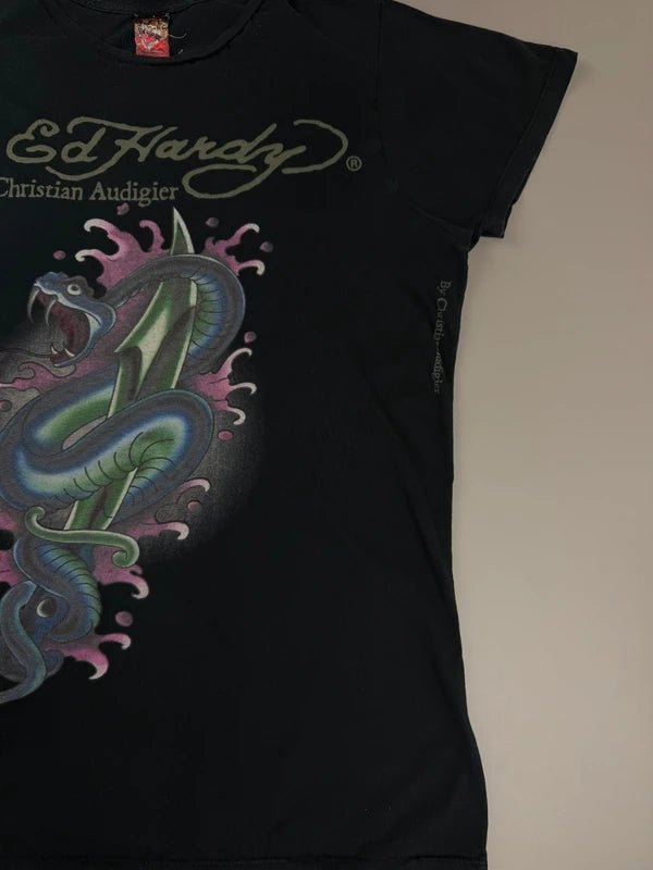 Ed Hardy by Christian Audigier Archive "Serpent Blade" Tee - Black - Past Pieces