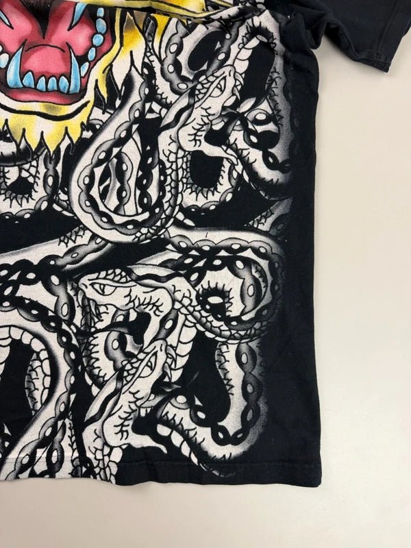 Ed Hardy by Christian Audigier Archive "Tattoo Tiger" Graphic Tee - Black / Rhinestone - Past Pieces