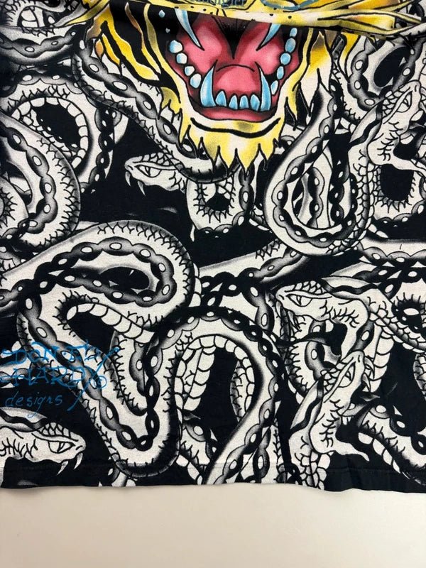 Ed Hardy by Christian Audigier Archive "Tattoo Tiger" Graphic Tee - Black / Rhinestone - Past Pieces