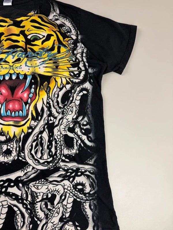 Ed Hardy by Christian Audigier Archive "Tattoo Tiger" Graphic Tee - Black / Rhinestone - Past Pieces