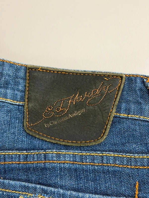 Ed Hardy by Christian Audigier Archive "Tiger" Rhinestone Jeans - Indigo - Past Pieces