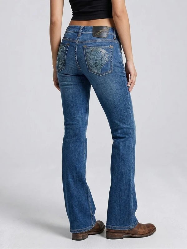 Ed Hardy by Christian Audigier Archive "Tiger" Rhinestone Jeans - Indigo - Past Pieces