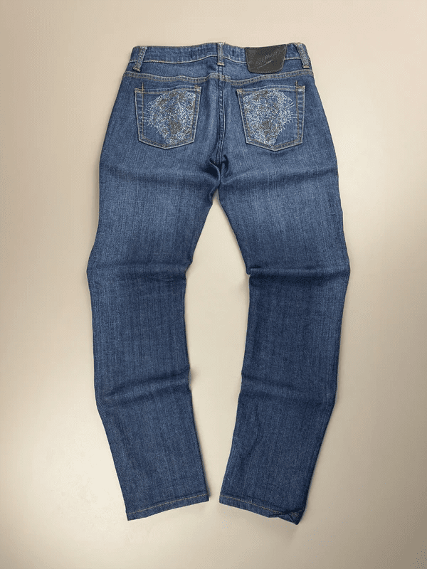 Ed Hardy by Christian Audigier Archive "Tiger" Rhinestone Jeans - Indigo