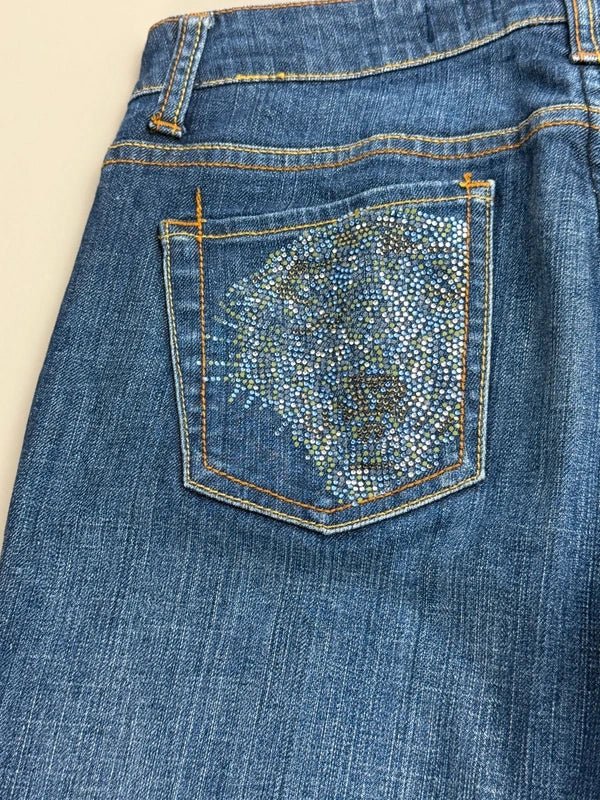 Ed Hardy by Christian Audigier Archive "Tiger" Rhinestone Jeans - Indigo