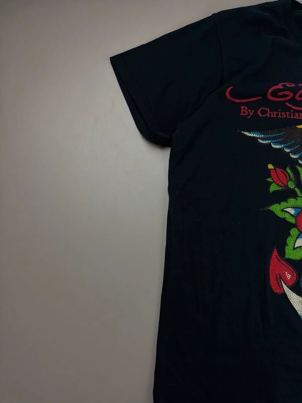 Ed Hardy by Christian Audigier "Eagle Anchor" Tattoo Tee - Black Studded