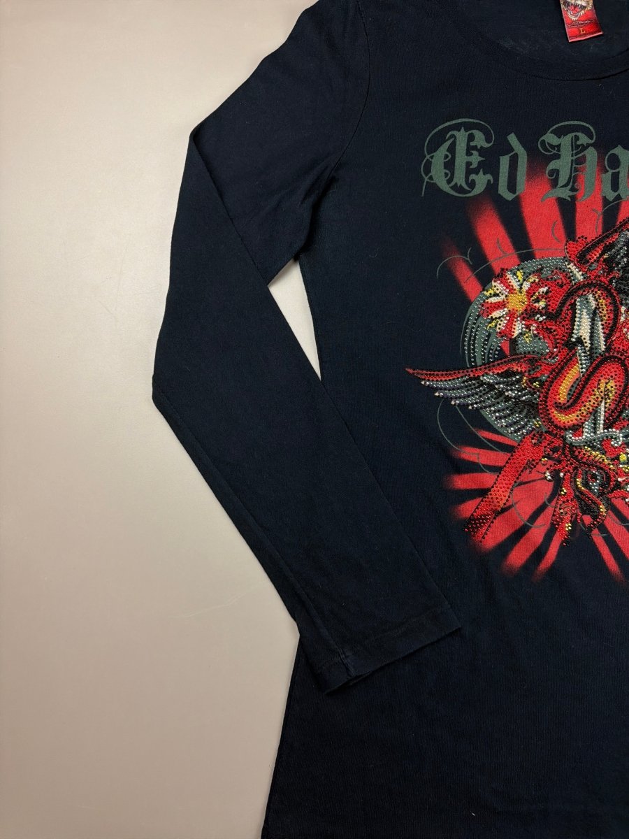 Ed Hardy by Christian Audigier "Studded Snake" Top - Black - Past Pieces