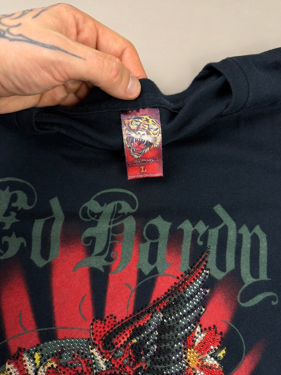 Ed Hardy by Christian Audigier "Studded Snake" Top - Black - Past Pieces