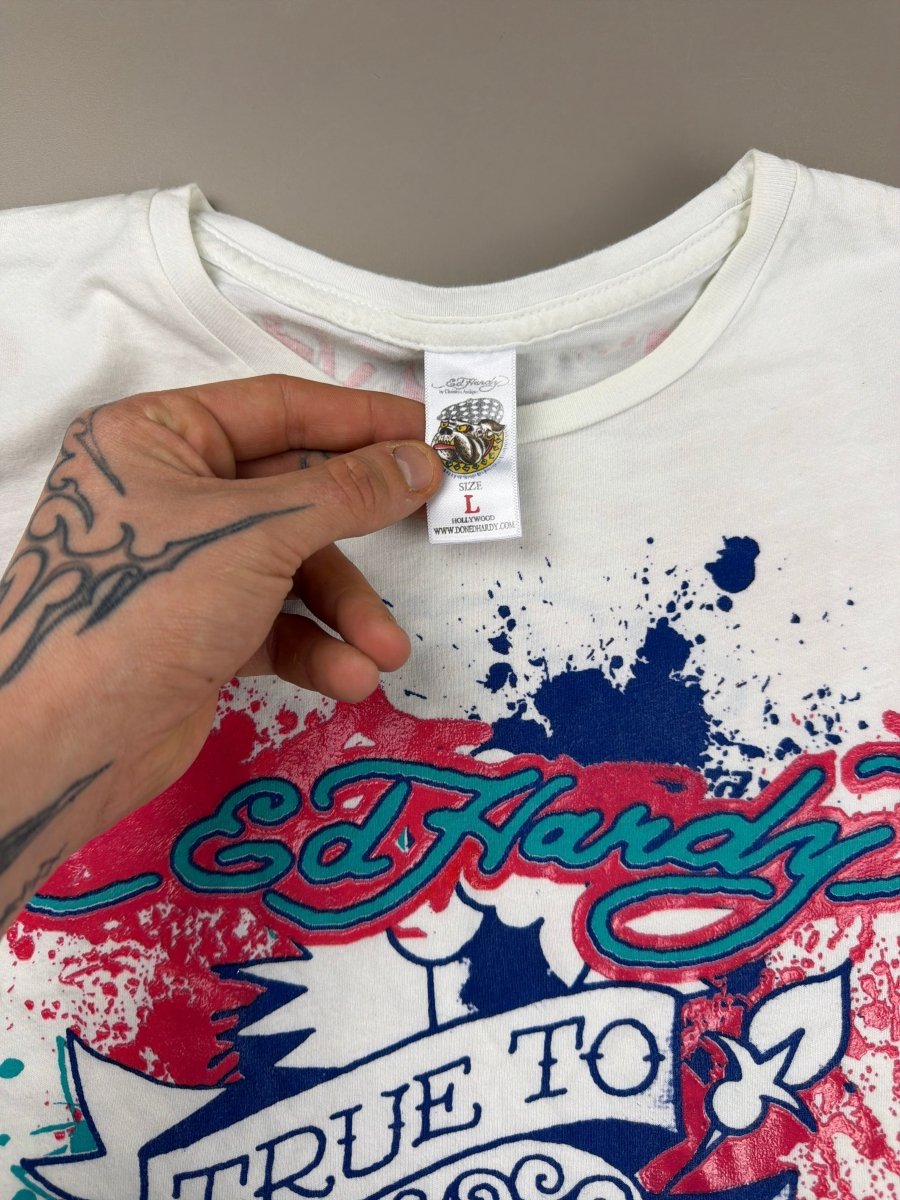 Ed Hardy by Christian Audigier "True to my Love" Tee - White - Past Pieces