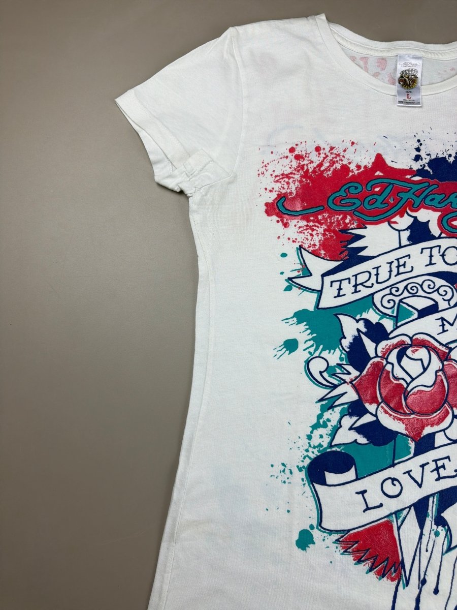 Ed Hardy by Christian Audigier "True to my Love" Tee - White - Past Pieces