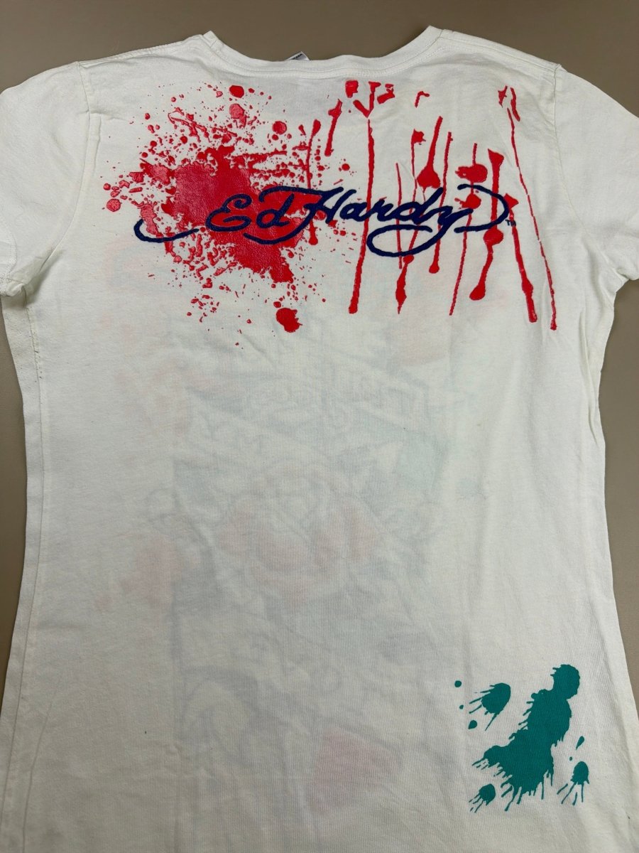 Ed Hardy by Christian Audigier "True to my Love" Tee - White - Past Pieces