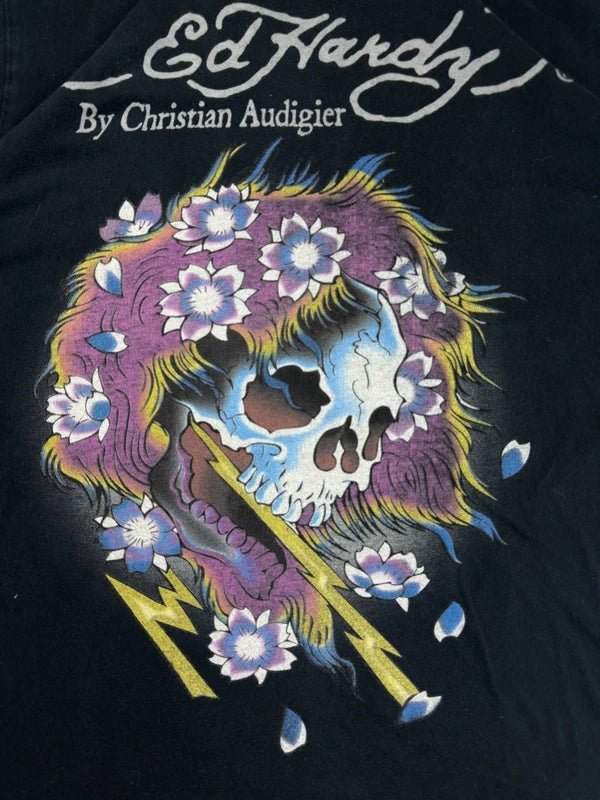 Ed Hardy Christian Audigier Archive "Lightning Skull" Graphic Tee - Black - Past Pieces